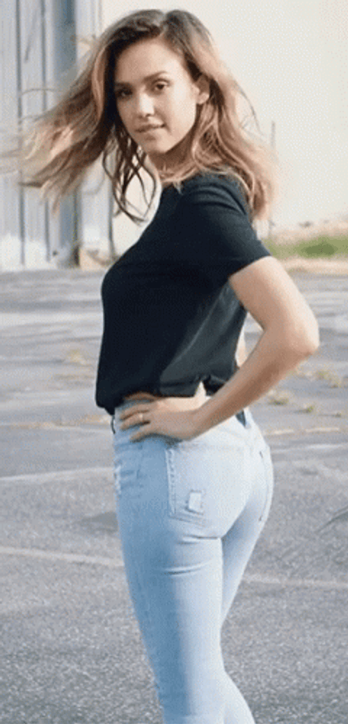 Jessica Alba Smack Butt While Standing GIF