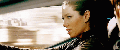 Jessica Biel Driving Blade Trinity GIF