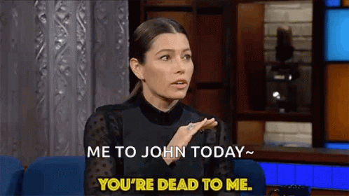 Jessica Biel Hand Gestures Youre Dead To Me GIF