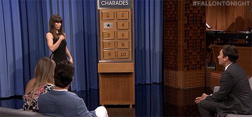 Jessica Biel Playing Charades On Fallon Tonight Show GIF