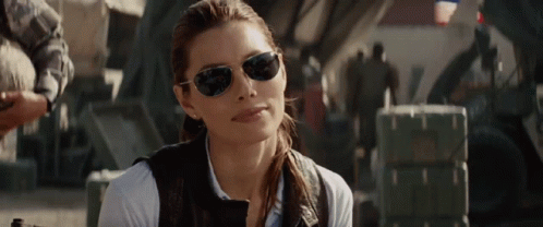 Jessica Biel Talking To Bradley Cooper Blade Trinity GIF