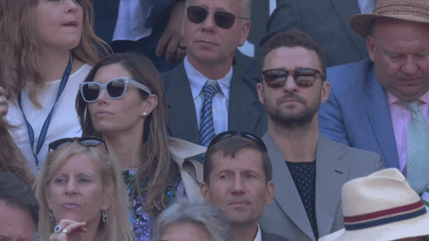 Jessica Biel With Justin Timberlake In The Audience GIF