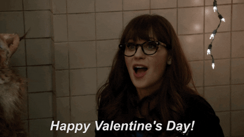 Jessica Day Greeting Happy Valentine's Day GIF