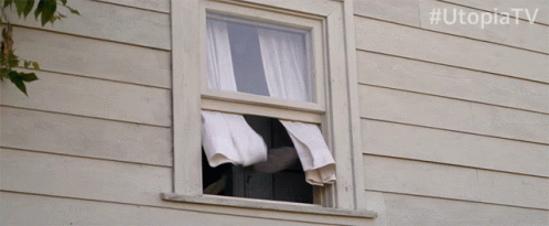 Jessica Hyde Sneaking Out Of Window GIF