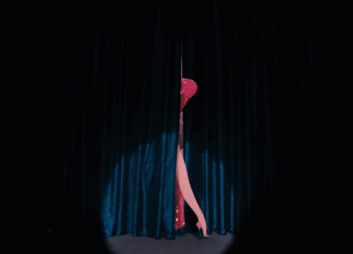 Jessica Rabbit Emerges From Velvet Curtains. GIF