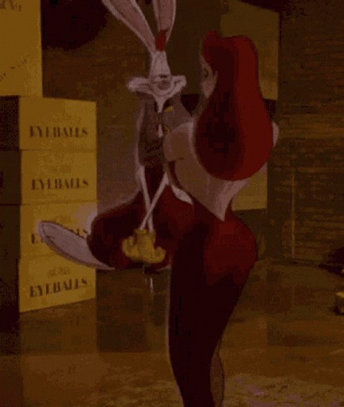 Jessica Rabbit Smooching Roger Rabbit GIF