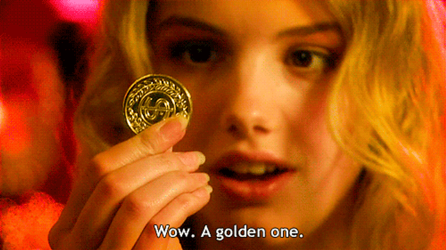 Jessica Stam Gold Coin GIF