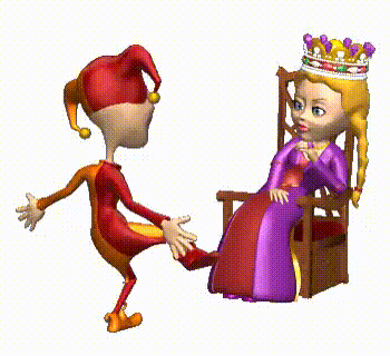 Jester Dancing Next to Crowned Princess