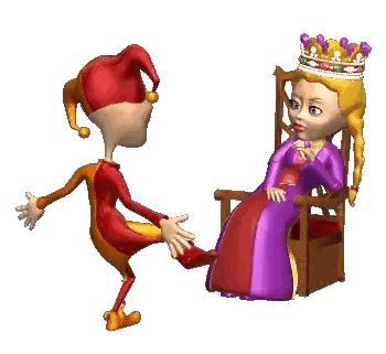 Jester Standing Next to Crowned Princess