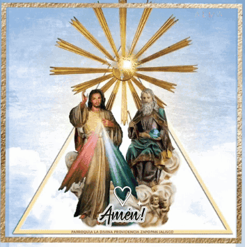 Jesus and Trinity Painting Saying Amen