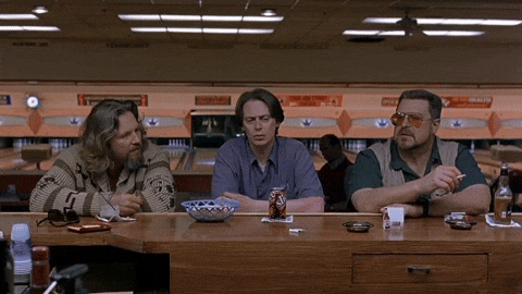 Jesus Big Lebowski Drinking On Bowling Alley GIF