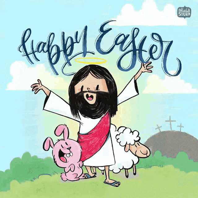 Jesus Celebrating Good Morning Happy Easter GIF