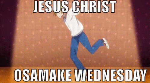 Jesus Christ Osamake Wednesday Is Written On A Poster With A Person Running GIF