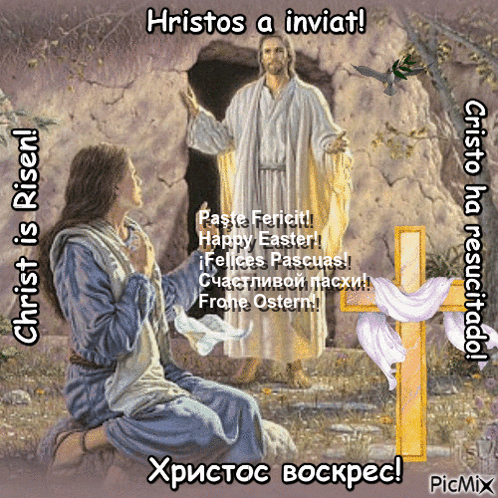 Jesus Coming Out Of Tomb Christ Is Risen GIF
