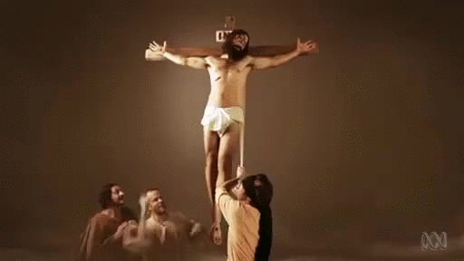 Jesus Cross Piñata Game Candies Quote GIF