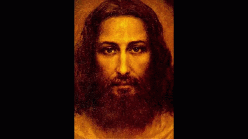 Jesus Face with Lightning Behind
