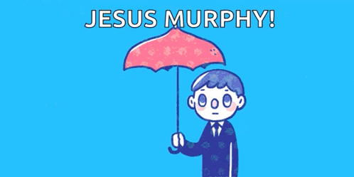 Jesus Murphy Man Holding Pink Object on Blue Background