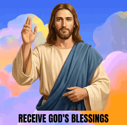 Jesus Painting Receive God's Blessings