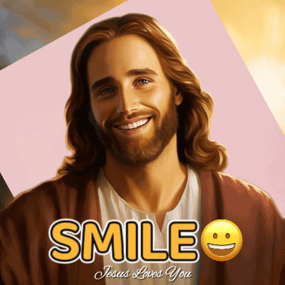 Jesus Painting Saying Smile Jesus Loved You GIF