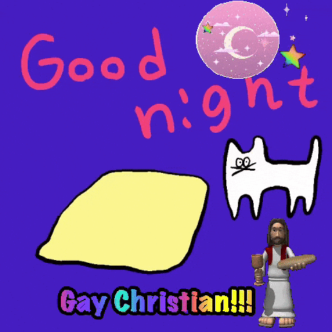 Jesus Saying Good Night On Purple Background GIF