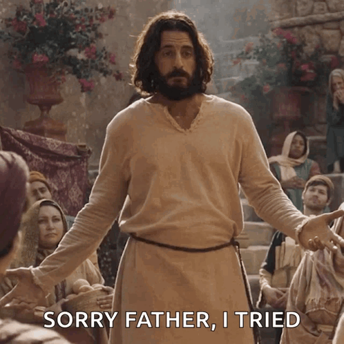 Jesus Says Sorry Father I Tried in Front of Crowd