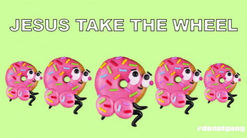 Jesus Take the Wheel Cartoon Donuts