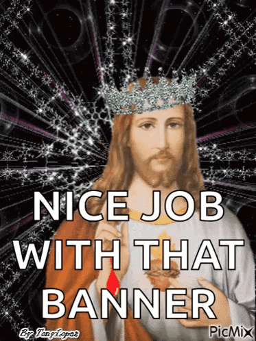 Jesus With Glittering Background Nice Job GIF