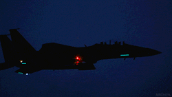 Jet Taking Off Dark Night Sky GIF