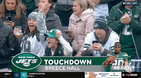 Jets Fans Happy After Touchdown GIF