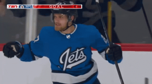 Jets Hockey Player Celebrating Goal