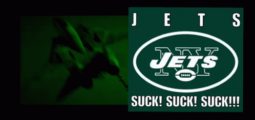 Jets Logo Saying Suck Suck Suck GIF