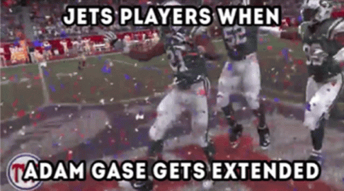Jets Players When Adam Gase Gets Extended Written On A Football Field GIF