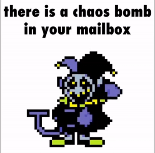Jevil Deltarune Pixel Clown Chaos Mailbox GIF
