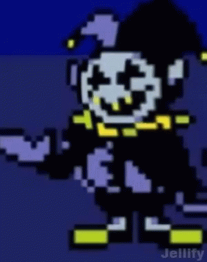 Jevil Deltarune Pixel Clown Face GIF