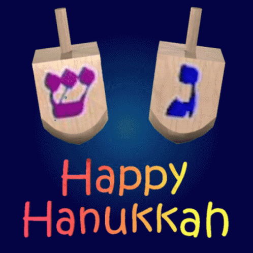 Jewish Dreidel Spinning Happy Hanukkah GIF