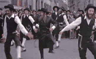 Jewish Men Dancing In Parade GIF
