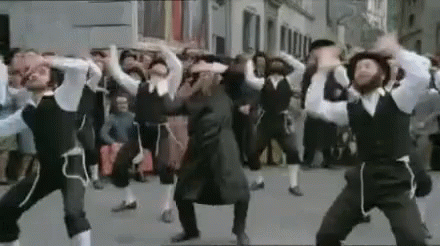 Jewish Men Dancing on Street