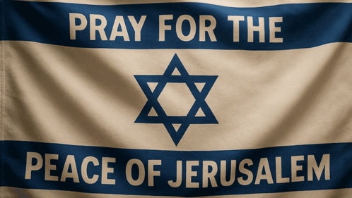Jewish Star Flag Pray for Peace of Jerusalem