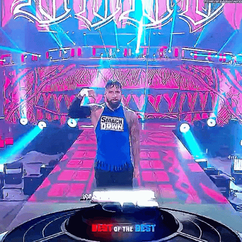 Jey Uso Blue Tank Top GIF