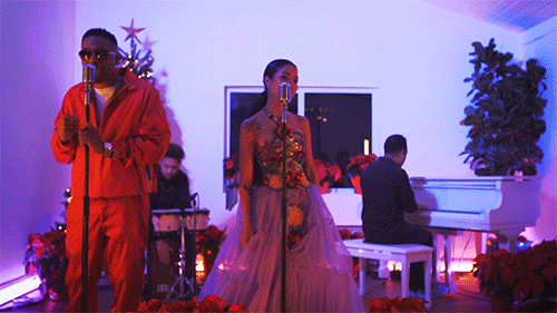Jhene Aiko Christmas Singing GIF