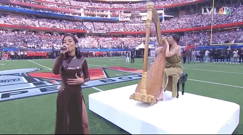 Jhene Aiko Singing With Harp National Anthem GIF
