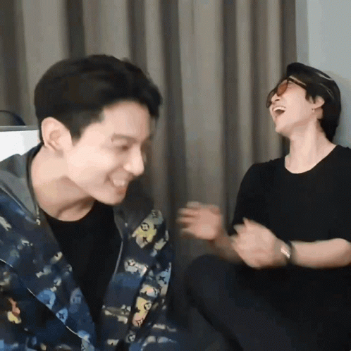 Jikook Laughing On Vlive GIF