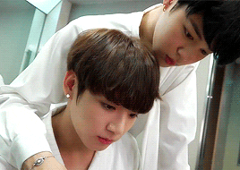 Jikook Seriously Staring GIF