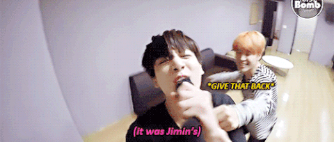 Jikook Sweet Mic Fight GIF