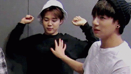 Jikook Sweet Touching Chest GIF