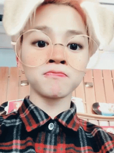Jikook Using Bunny Cam Filter GIF