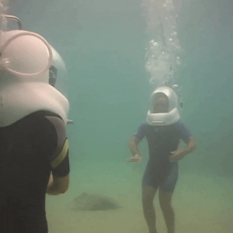 Jim Cantore Underwater Bubbles GIF