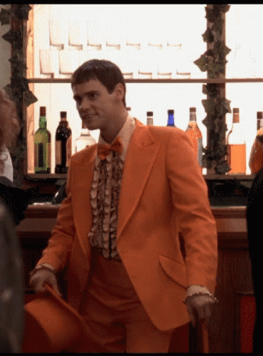 Jim Carrey At The Bar Wearing Orange GIF
