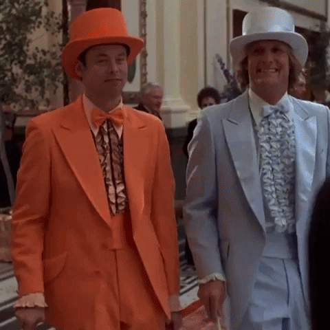 Jim Carrey Jeff Daniels Monkey Dance Funny Meme GIF
