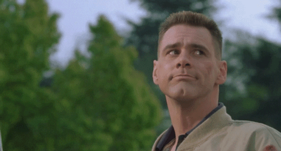 Jim Carrey Looks Disappointed And Here We Go GIF